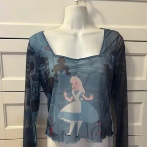 Alice in Wonderland Disney long sleeve mesh top
